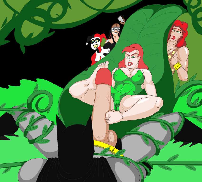 1boy 4girls barefoot batman batman:_the_animated_series batman_(series) big_breasts big_penis dc_comics dcau erect_nipples_under_clothes feet femdom footjob giant_penis giganta harley_quinn harley_quinn_(classic) huge_cock male multiple_girls penis poison_ivy poison_ivy_(dcau) roxy_rocket rubbing_pussy superblast the_new_batman_adventures unseen_male_face watching wonder_woman_(series)