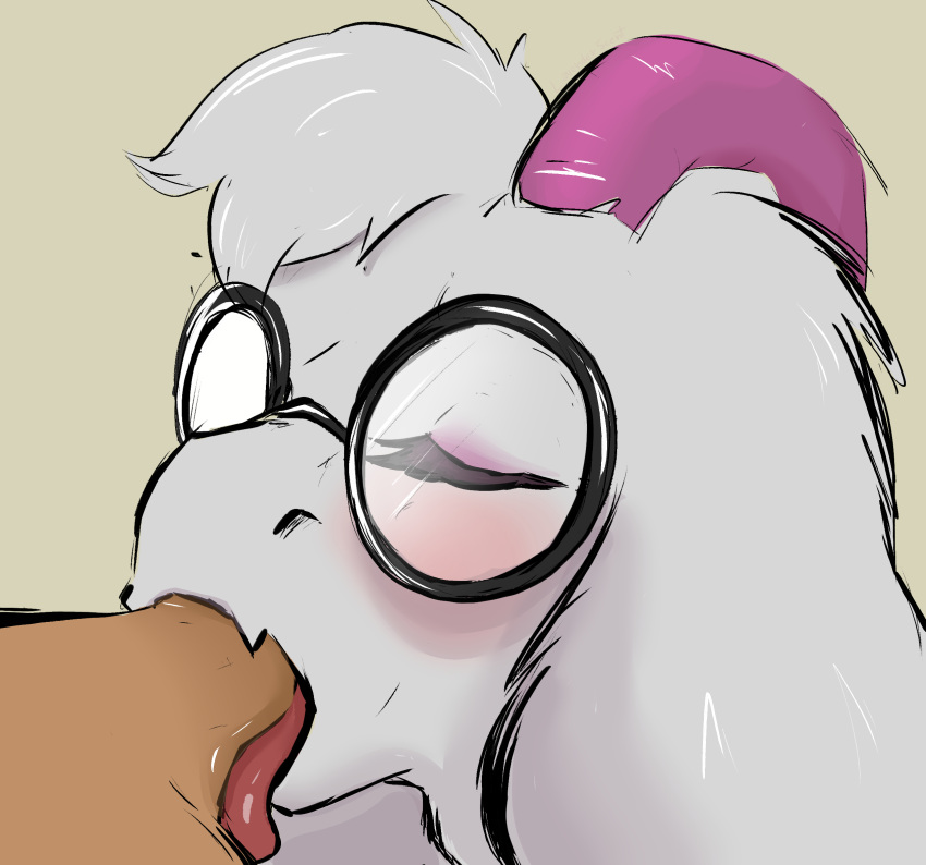 anthro blush bodily_fluids bovid caprine closed_eyes deep_throat deltarune duo fellatio genitals goat hi_res human humanoid_genitalia humanoid_penis lavenderscent looking_pleasured male male/male mammal oral oral_penetration penetration penile penis ralsei saliva sex sucking tongue tongue_out tongue_out_blowjob undertale_(series)