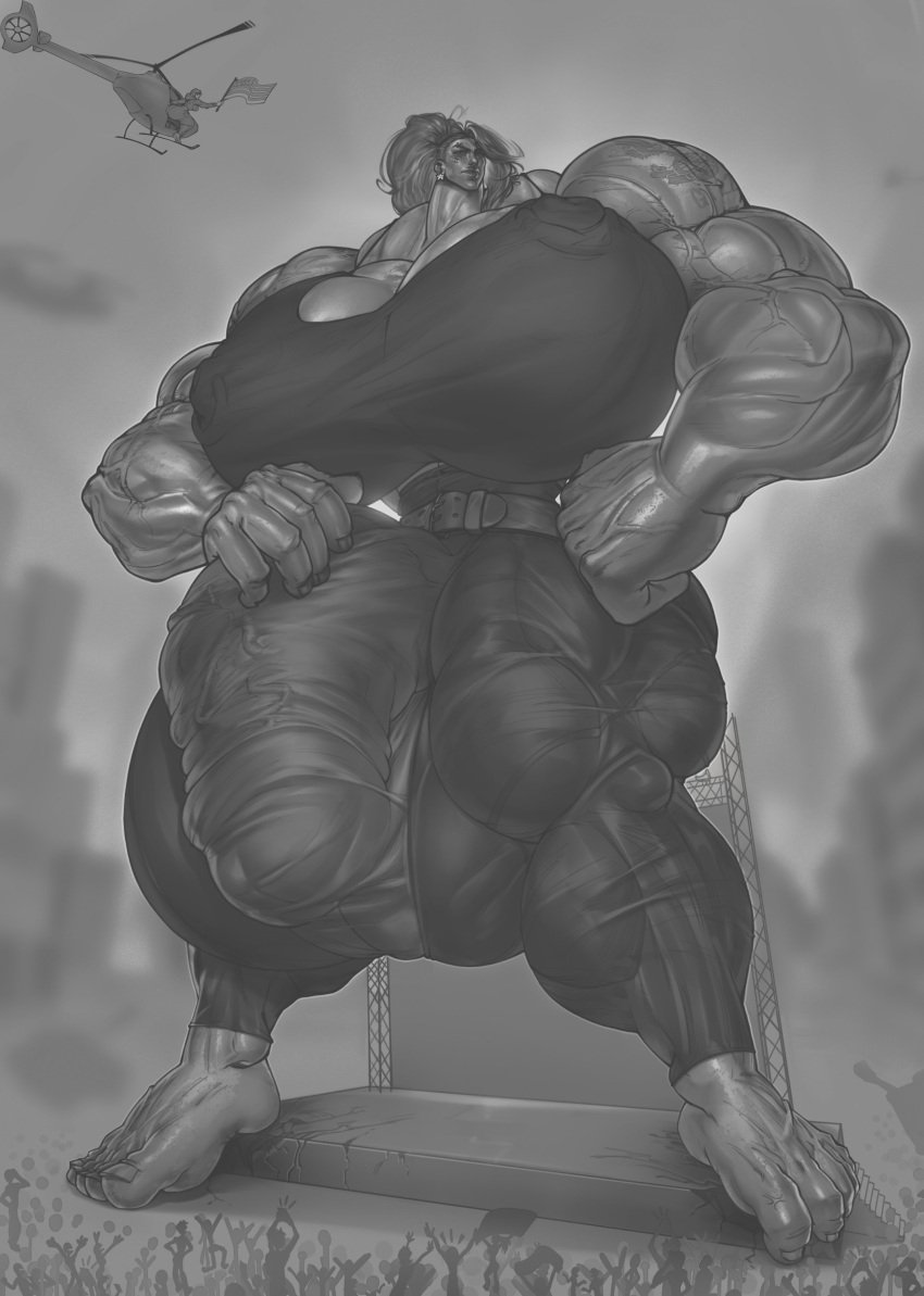 1futa abs balls breasts bulge cameltail clothed clothing female_spartan_(halo) flaccid fully_clothed futa_focus futa_giantess futanari giantess greyscale group halo_(series) heidi_(lardivag) human hyper_muscles low-angle_view micro muscular_futanari myminxlily penis solo_focus spartan_(halo) standing third-party_source