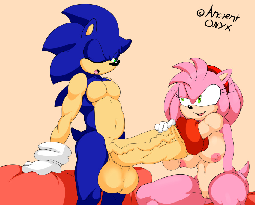 amy_rose ancient-onyx arm_support blue_fur blue_spines breasts clitoral_hood deep_penetration denizen1414 fat_mons fisting gloves green_eyes half-closed_eye headband hedgehog holding_penis hyper_balls hyper_penis lime_eyes looking_at_partner looking_pleasured medium_breasts muscular_female muscular_male navel nipples nude one_closed_eye open_mouth pink_fur pink_spines sitting smile sonic_(series) sonic_the_hedgehog sounding thick_penis urethral_fisting urethral_insertion urethral_penetration veiny_penis