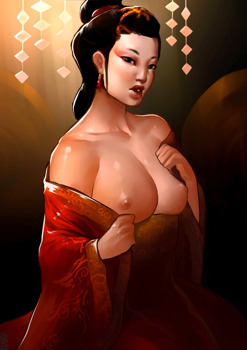 ancient_china areolae breasts civilization civilization_v female female_only history looking_at_viewer natthelich nipples public_domain royalty smooth_skin solo wu_zetian