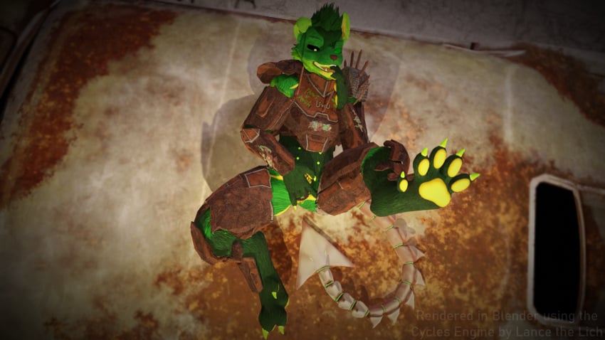 andromorph anthro armor blender_(artwork) blender_cycles bone_tail canid canine canis claws clothing cuntboy curling_toes digital_media_(artwork) fallout feet fingering foot_fetish foot_focus foot_play fur genitals green_body green_fur gun hairy_pussy hi_res intersex lance_barrowpaw lance_the_lich lich male mammal microsoft pawpads paws post-apocalyptic pubes pussy raider_(fallout) ranged_weapon skeletal_tail solo solo_focus spread_toes tail toe_claws toes undead weapon wolf