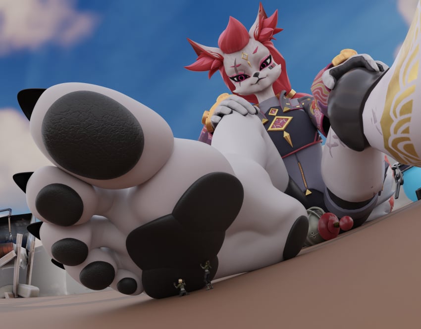 3d_(artwork) anthro barefoot canid canine claws clothed clothing digital_media_(artwork) dominant dwighteisenhower epic_games extreme_size_difference feet female female/female foot_fetish foot_focus foot_play fortnite fox fur group group_sex hair hi_res human humanoid_feet interspecies kimiko_(fortnite) kimiko_five-tails kimiko_five_tails looking_down macro mammal micro paws plantigrade questionable_consent sex simple_background size_difference smaller_female soles tail threesome toe_claws toes trio white_body white_fur