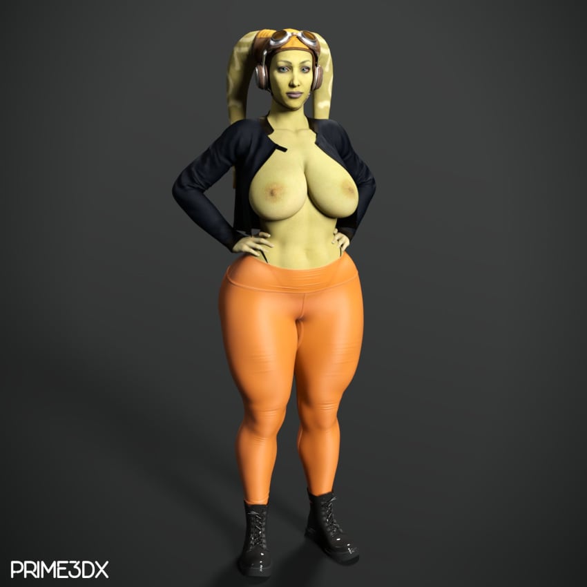 1girls 3d alien big_breasts breasts female green_skin hera_syndulla nipples prime3dx star_wars twi'lek