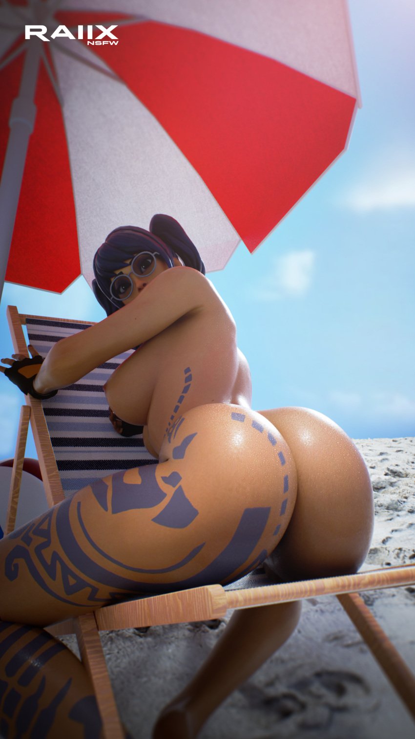 1girls 2024 3d 3d_(artwork) ass ass_focus back_view beach big_ass big_breasts blender cinema4d crystal_(fortnite) curves curvy curvy_body curvy_female epic_games female female_focus female_only fortnite fortnite:_battle_royale half_naked light_skin nude nude_female octanerender only public raix_xx thick thick_ass twintails watermark