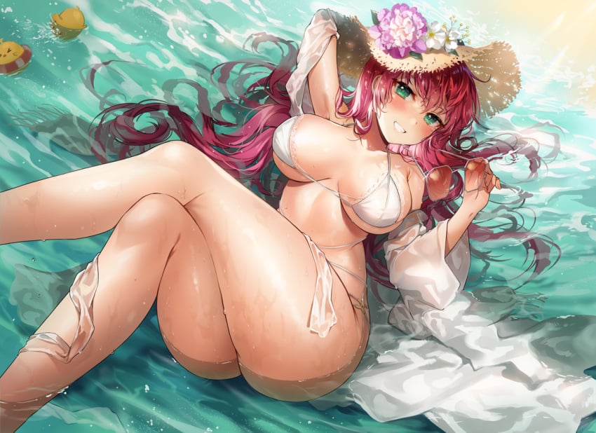 1girls absurd_res absurdres adult arm_behind_head ass ass_cleavage azur_lane bare_ass bare_belly bare_butt bare_calves bare_chest bare_hands bare_hips bare_knees bare_legs bare_midriff bare_navel bare_shoulders bare_skin bare_thighs bare_torso belly bikini bikini_bottom bikini_only bikini_top blush blushing_female breasts butt_crack butt_crack_outline cleavage collarbone crossed_legs curvy curvy_ass curvy_body curvy_female curvy_figure curvy_hips curvy_thighs dot_nose elbows female female_focus female_only fingernails fingers flower flower_in_hair full_body gijang green_eyes green_eyes_female hair_between_eyes half_naked hand_behind_head hat head_tilt high_resolution highres hourglass_figure iris_libre_(azur_lane) knees large_breasts laying_down laying_on_back legs legs_crossed light-skinned_female light_skin long_hair looking_at_viewer manjuu_(azur_lane) naked naked_female nude nude_female partially_submerged partially_submerged_legs pink_hair pink_hair_female shirt shoulders side-tie_bikini slender_body slender_waist slim_girl slim_waist smile smiling smiling_at_viewer solo string_bikini submerged_feet sunglasses sunglasses_removed surcouf_(azur_lane) surcouf_(loisirs_balneaires)_(azur_lane) swimsuit swimwear thick_ass thick_thighs thighs thin_waist tilted_head underboob water wet wet_belly wet_bikini wet_body wet_breasts wet_clothes wet_clothing wet_face wet_hair wet_legs wet_pussy wet_shirt wet_skin wet_thighhighs wet_thighs white_bikini white_bikini_bottom white_bikini_only white_bikini_top white_shirt white_string_bikini white_swimsuit white_swimwear wide_hips