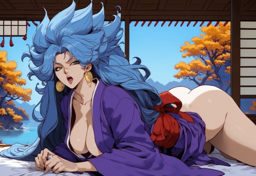 ai_generated ass_up blue chrono_trigger civitai hair johnnytopside20 kimono milf nudity queen_zeal