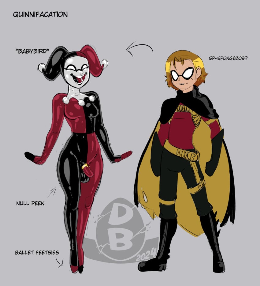 balls batman:_the_animated_series batman_(series) bodysuit cock_ring cosplay crossdressing crossdressing_male dc dc_comics diceyboi female feminization futa harley_quinn_(cosplay) harleyfication human_version latex latex_body latex_clothing latex_suit looking_at_viewer male mtf_transformation null_peen original_character presenting presenting_hindquarters quinnification robin_(dc) robin_(dc)_(cosplay) small_breasts small_penis spongebob_squarepants