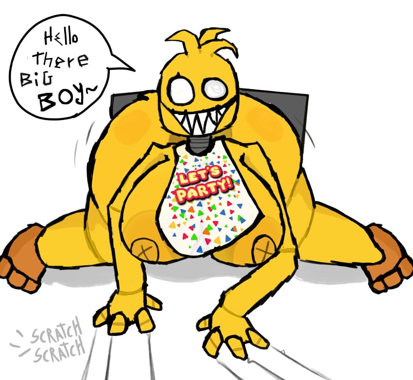 animatronic_female big_ass big_breasts big_smile chica_(fnaf) el_sick fat_ass fat_butt five_nights_at_freddy's five_nights_at_freddy's_2 pointy_teeth pupilless_eyes savage scratch_marks scratching stuck_in_vent tagme tagme_(artist) toy_chica_(fnaf) toy_chica_(love_taste) ventilation white_eyes x_nipples