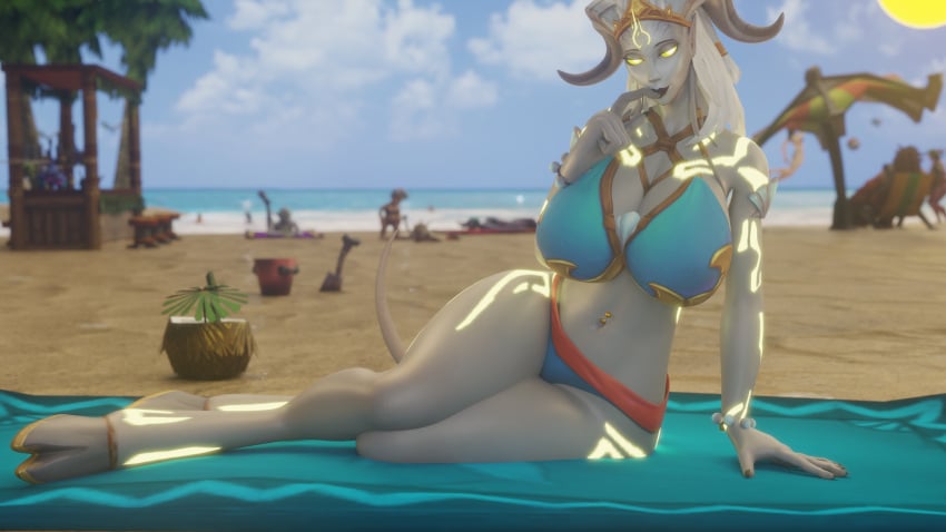 1girls 3d 3d_model ass beach big_ass big_breasts big_butt bikini bimbo bimbo_body bimbo_lips blizzard_entertainment breasts breasts_bigger_than_head busty curvaceous curves curvy curvy_body curvy_female curvy_figure curvy_hips draenei female female_focus female_only glowing_eyes glowing_tattoo gold_jewelry golden_eyes hooves horns horny horny_female jewelry laying_down lightforged_draenei lipstick looking_at_partner looking_at_viewer looking_pleasured massive_ass massive_breasts milf mommy mommy_kink morilymory mother navel_piercing oc original_character pierced_belly_button pierced_nipples piercing relaxing summer tail tattoo tattoos thick thick_ass thick_legs thick_lips thick_thighs warcraft white_body white_hair white_skin world_of_warcraft wow xeraaya