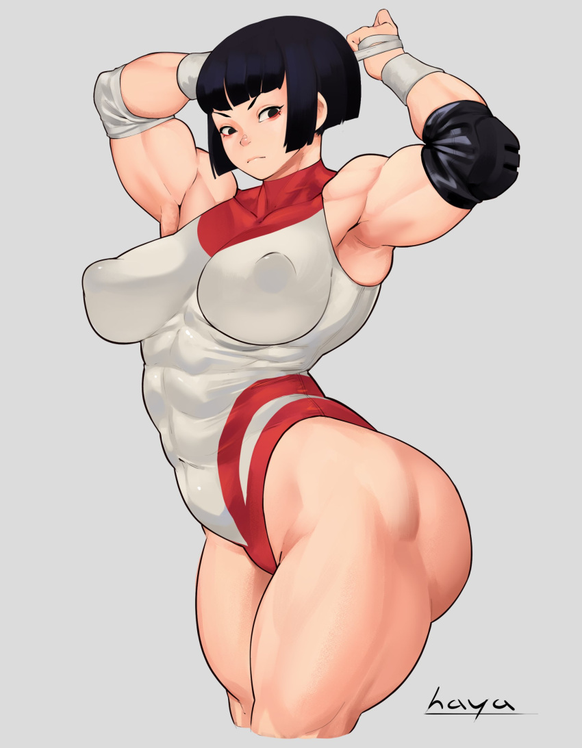 1girls breasts hayabusart muscular muscular_female muscular_thighs nipple_bulge street_fighter thighs yamato_nadeshiko yamato_nadeshiko_(street_fighter)