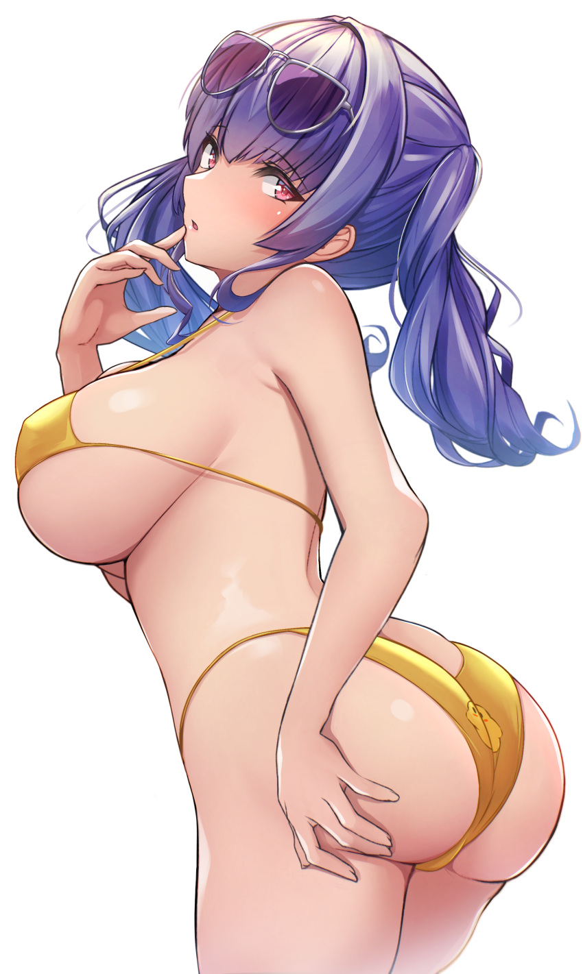 1girls absurd_res absurdres ass azur_lane bare_armpits bare_arms bare_ass bare_back bare_belly bare_breasts bare_butt bare_hands bare_hips bare_legs bare_midriff bare_navel bare_shoulders bare_skin bare_thighs belly bikini bikini_bottom bikini_only bikini_top blush blushing_female breasts curvy curvy_ass curvy_body curvy_female curvy_figure curvy_hips curvy_thighs elbows female female_focus female_only fingernails fingers groin half_naked hand_on_ass high_resolution highres hourglass_figure large_breasts legs light-skinned_female light_skin long_hair looking_at_viewer looking_back naked naked_female nude nude_female open_mouth oserotto pola_(azur_lane) pola_(seaside_coincidence)_(azur_lane) purple_eyes purple_eyes_female purple_hair purple_hair_female rikiddo_(tise_00) sardegna_empire_(azur_lane) shoulders sideboob simple_background slender_body slender_waist slim_girl slim_waist solo standing string_bikini sunglasses sunglasses_on_forehead swimsuit swimwear thick_ass thick_thighs thighs thin_waist tise_00 twintails twintails_(hairstyle) underboob upper_body white_background wide_hips yellow_bikini yellow_bikini_bottom yellow_bikini_only yellow_bikini_top yellow_string_bikini yellow_swimsuit yellow_swimwear