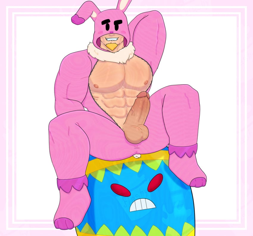 bara brawl_stars bunny_grom costume flashy422 gay grom_(brawl_stars) muscular_male теориямертвогополушариябравлстарсеров