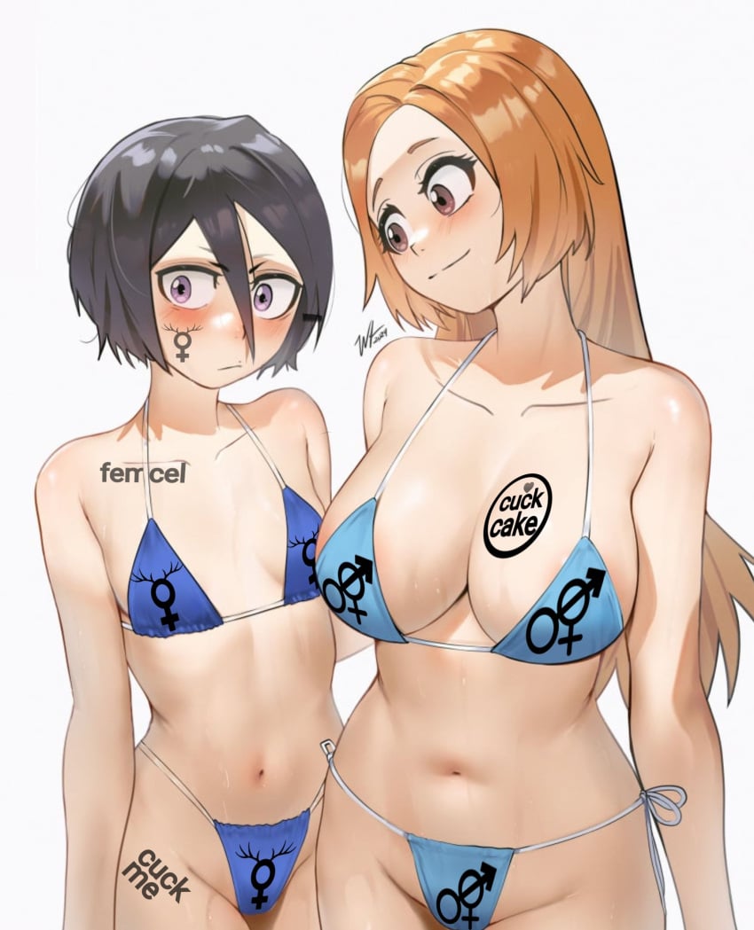 big_breasts cuckcake cuckquean flat_chest flat_chested inoue_orihime kuchiki_rukia rukia_cuckiki small_boobs small_breasts small_tits