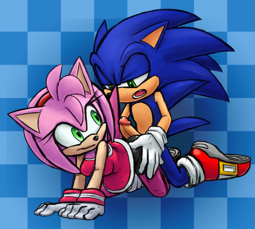 all_fours amy_rose ass bike_shorts buttjob clothed clothed_sex clothing dry_humping female green_eyes hedgehog lagomorph male mammal mario_and_sonic_at_the_olympic_games outercourse penis sex shorts skyeprower skyevixensartwork sonic_(series) sonic_the_hedgehog soubriquetrouge straight