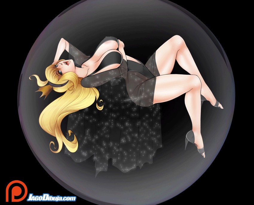 big_breasts blonde_hair blue_eyes breasts dragon's_lair earrings female female_only jago_dibuja large_breasts long_hair nipples open_mouth open_toe_shoes princess_daphne