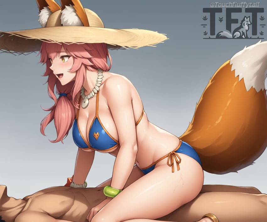 ai_generated fate/grand_order fate_(series) fox_ears fox_girl fox_tail tamamo_(fate) tamamo_no_mae_(fate) tamamo_no_mae_(swimsuit_lancer) touchfluffytails