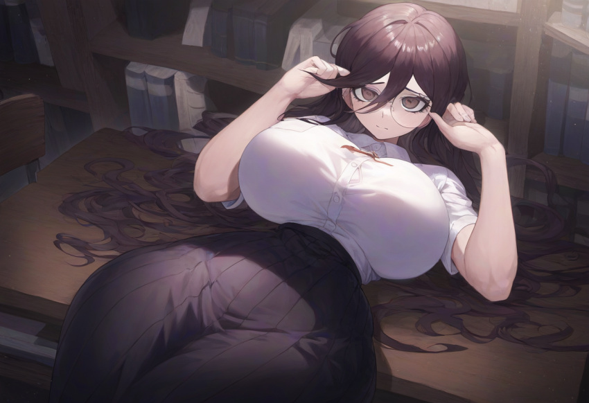 1girls ai_generated danganronpa fukawa_touko huge_breasts novelai solo solo_female thick_thighs wide_hips