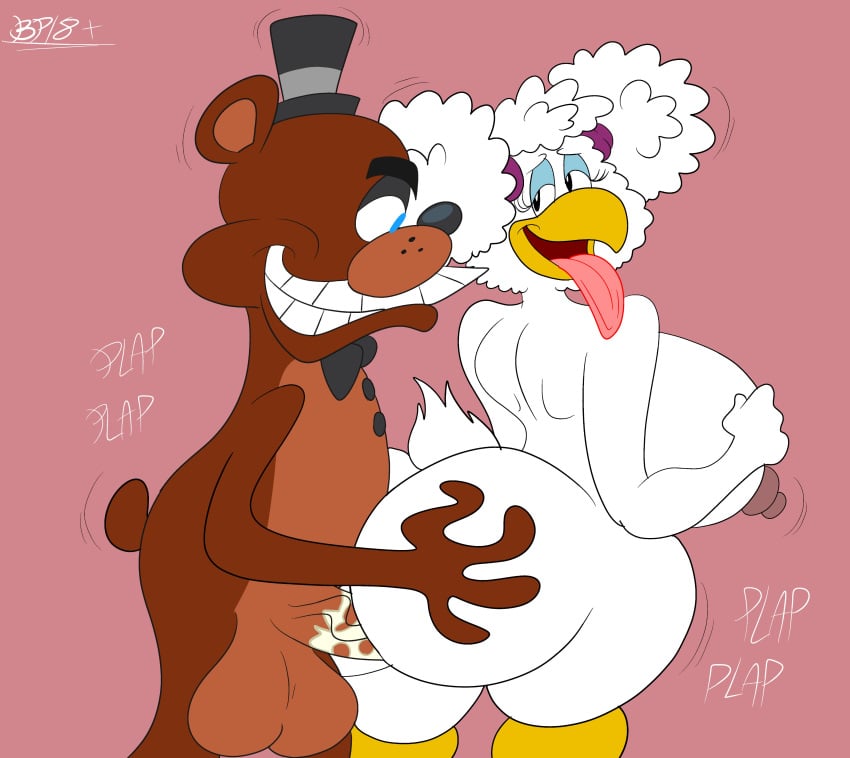 1boy 1girls 2023 2d 2d_(artwork) 2d_artwork anal anal_sex animal_genitalia animal_penis anthro avian bear big_ass big_breasts big_butt bird bird_girl blastprocessing16 bowtie chicken chicken_girl chuck_e_cheese_(franchise) crossover crossover_pairing digital_art digital_drawing_(artwork) digital_media_(artwork) female five_nights_at_freddy's freddy_(fnaf) freddy_fazbear furry furry_female helen_henny looking_back looking_pleasured male mascot nude nude_female penetration plap plap_(sound) scottgames sex straight thick_thighs tongue_out top_hat urine ursid