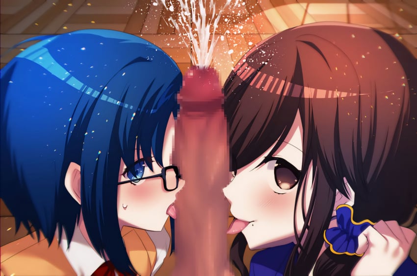 1boy 2girls 2girls1boy background big_penis black_male blowjob blue_eyes blue_eyes_female blue_hair blue_hair_female blushing_at_viewer blushing_female brown_eyes brown_eyes_female brown_hair brown_hair_female ciel_(tsukihime) clothed clothed_female_nude_male clothing cock_out collaborative_fellatio cum cum_out_nose cum_outside cumming cumming_from_oral cumshot cute cute_girl double_blowjob double_lick ejaculating_cum ejaculation fellatio female floor friends glans glasses hair_ornament hand_in_hair hand_on_hair hard_cock hard_penis horny horny_female horny_male huge_cock interracial interracial_sex large_penis leaking_penis long_hair long_hair_female looking_at_viewer lots_of_cum lust male melty_blood melty_blood:_type_lumina multiple_girls naughty naughty_face naughty_smile noel_(tsukihime) nose nose_on_penis nude_male oral_sex penis penis_on_tongue penis_out pervert_male pov pov_eye_contact pov_male red_glans red_tie remastered school_girl school_girls school_uniform schoolgirl_uniform seifuku sex shadow short_hair short_hair_female teamwork tie tied_hair tongue_in_penis tongue_on_penis tongue_out trio tsukihime tsukihime_(remake) type-moon upscaled vein veins veiny veiny_penis white_female young young_female young_girl young_woman