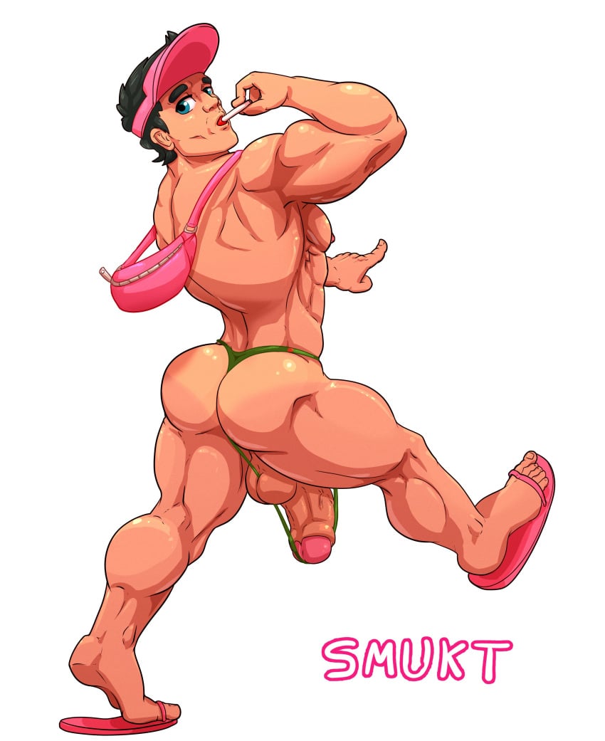 ass balls bara big_balls big_penis flaccid little_mac male male_only muscles muscular nintendo penis punch_out smukt solo solo_male thong