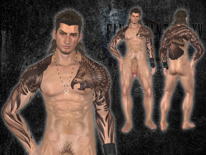 3d final_fantasy gladiolus_amicitia male_focus male_only michifreddy35 muscular muscular_male solo