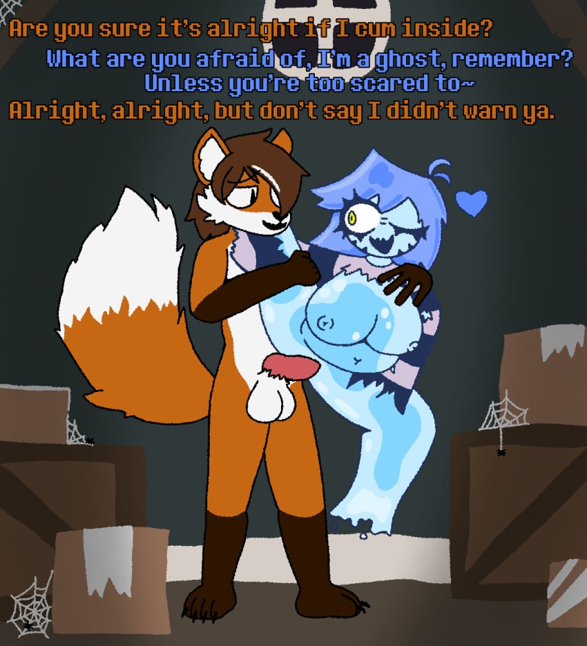 anthro athrasil_(character) canid canine dialogue dimsun duo female fox ghost hi_res human male male/female mammal penetration slightly_chubby spirit vaginal_penetration vaginal_penetration