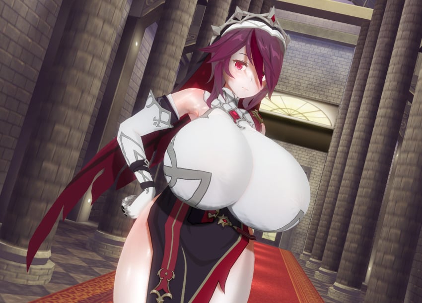 1girls 3d big_breasts big_thighs blush breasts busty clothed clothed_female clothing custom_maid_3d_2 female genshin_impact giant_breasts gigantic_breasts huge_breasts huge_thighs large_breasts large_thighs looking_at_viewer lumen_milkstein massive_breasts rosaria_(genshin_impact) thick_thighs thighs voluptuous