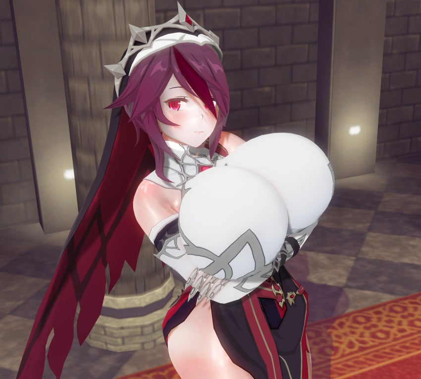 1girls 3d big_breasts big_thighs blush breasts busty clothed clothed_female clothing custom_maid_3d_2 female genshin_impact giant_breasts gigantic_breasts huge_breasts huge_thighs large_breasts large_thighs looking_at_viewer lumen_milkstein massive_breasts rosaria_(genshin_impact) thick_thighs thighs voluptuous