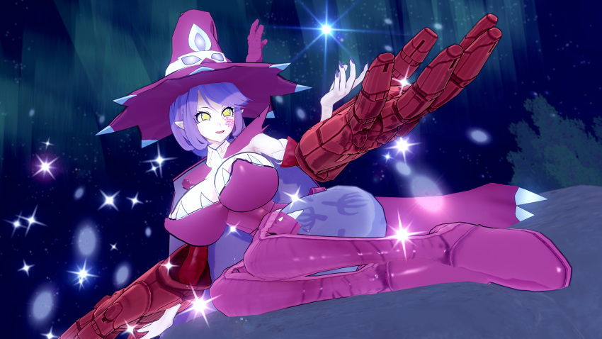 1girls 3d appmon_(species) apuri digimon digimon_universe:_appli_monsters face_tattoo female female_only solo tattoo warudamon witch witch_hat