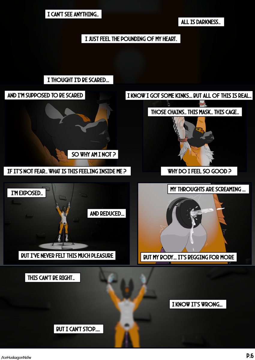 absurd_res animal_humanoid anthro bdsm_gear bondage cage canid canid_humanoid canine canine_humanoid canis chains chastity_cage chastity_device clothing collar drone dronification duo fox fox_humanoid genitals hi_res hood hoodie humanoid icehuskagon looking_pleasured male male/male mammal mammal_humanoid masturbation plug plug_(sex_toy) plug_insertion prison prisoner sex sex_dungeon sex_toy slave solo topwear toying_self transformation wolf