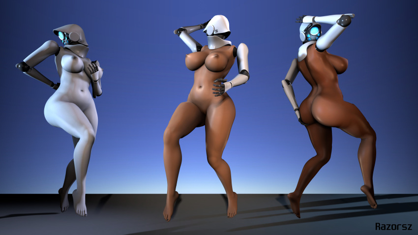 3d absurd_res big_breasts breasts digital_media_(artwork) female haydee haydee_(game) hi_res humanoid machine nipples nude pussy razorsz robot thick_thighs