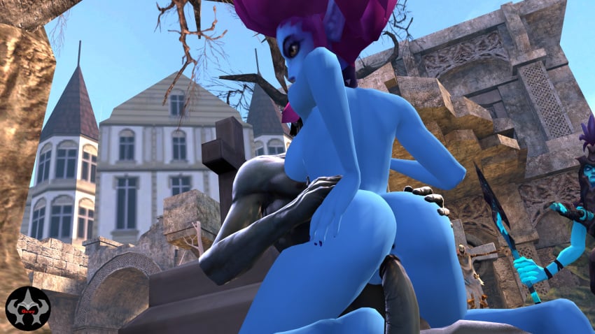 3d anus ass ass_grab big_ass big_hair big_penis breasts collar dark_skin dat_ass detailed_background duo evelynn faceless_male female grey-yordle hairless_pussy highres holding_weapon human human_on_humanoid imminent_sex kalista large_breasts league_of_legends male melee_weapon nude outdoors penis pink_hair pointy_ears pussy sideboob source_filmmaker spear spiked_collar straight tagme weapon