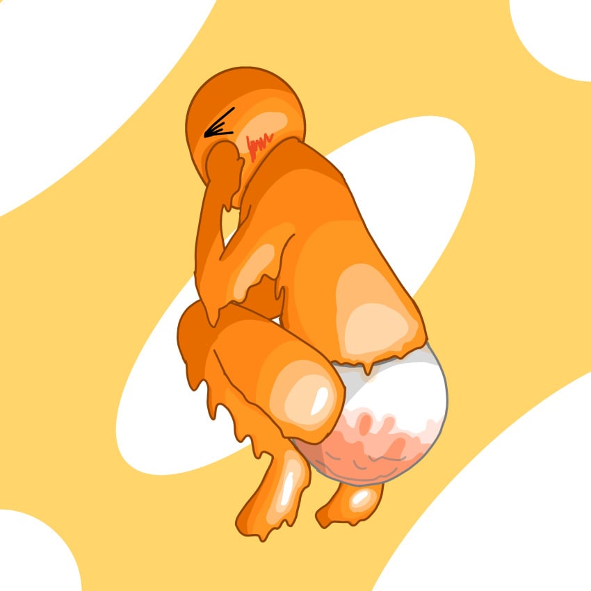 anus ass breasts cartoony diaper diaper_fetish diaper_scat female female_focus female_only goo goo_creature goo_girl scat scp scp-999 scp_foundation shaded simple_background