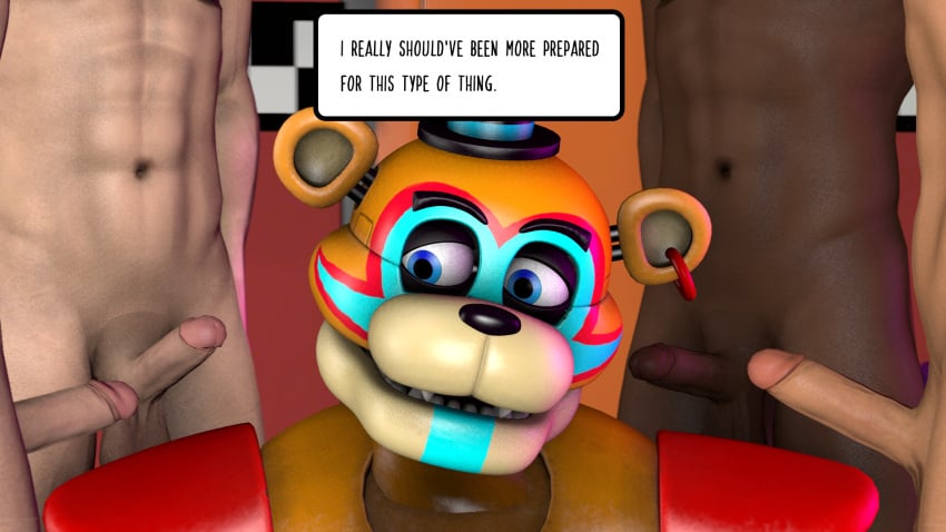 5boys animatronic bear dialogue english_text erection faceless_male five_nights_at_freddy's five_nights_at_freddy's:_security_breach fnaf gay glamrock_freddy_(fnaf) human keatonrogers0201 male male_only nude penis robot scottgames sex text