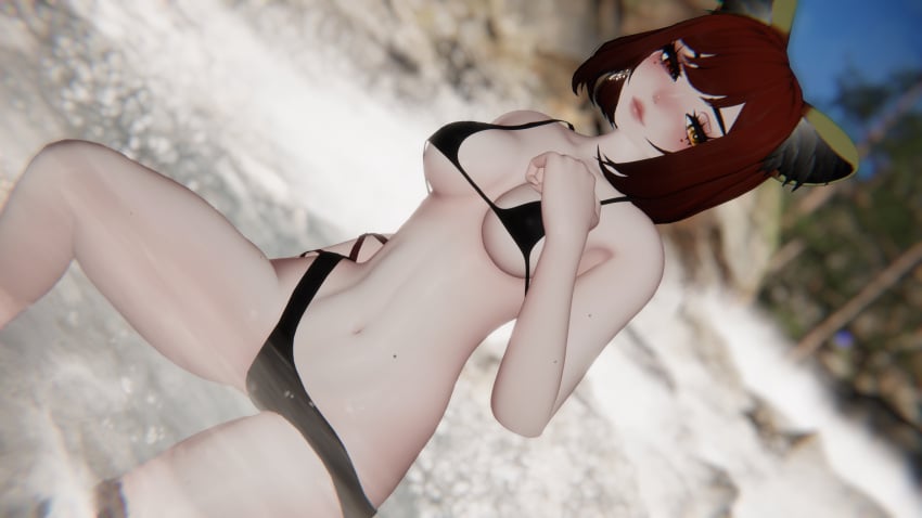 3d bikini bikini_bottom bikini_top female female_only red_panda red_panda_girl vrchat vrchat_avatar vrchat_model willowvr