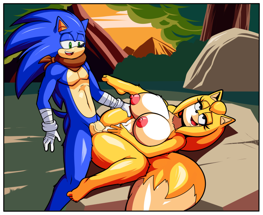 big_breasts big_penis breasts canine deathlyfurry female fox hedgehog huge_breasts huge_cock male mammal penis sex sonic_(series) sonic_boom sonic_the_hedgehog superbunnygt zooey_the_fox