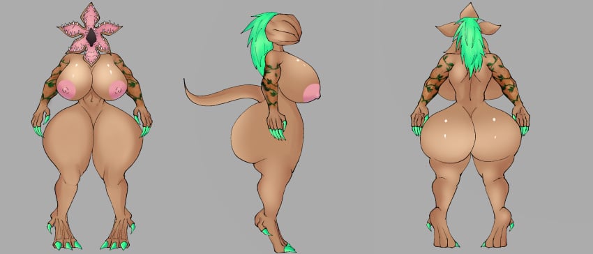 1girls anthro barefoot beautiful body character_design completely_nude completely_nude_female demogorgon dinosaur female female_only full_body hot huge_breasts hybrid monster monster_girl naked naked_female nude nude_female original_character scalie sexy solo solo_female stranger_things