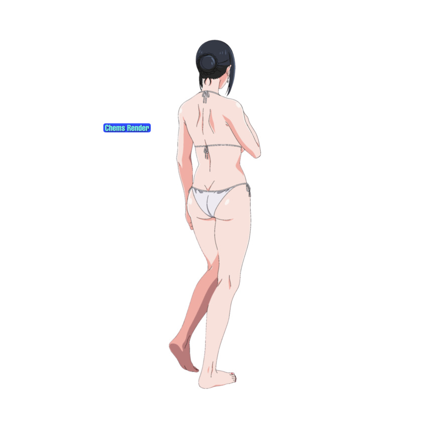 2020s 2023 absurd_res artist_logo big_breasts bikini black_hair_female female milf my_mother_the_animation nush_(xter) plussinger rear_view transparent_background white_bikini