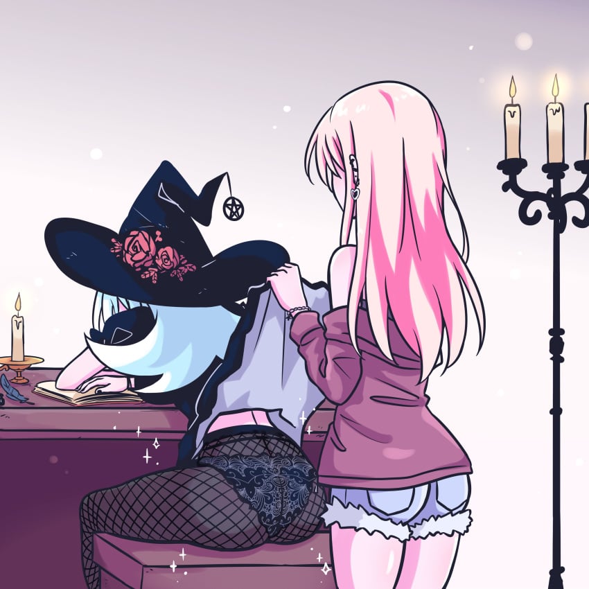 dina_(la_noche_de_walpurgis) dina_(walpurgis_night) la_noche_de_walpurgis lingerie maria_(la_noche_de_walpurgis) maria_(walpurgis_night) mexican mexican_comic mexican_female mexican_girl mexican_witch panties skirt veguinsky walpurgis_night webtoon webtoon_waifu witch_costume witch_hat