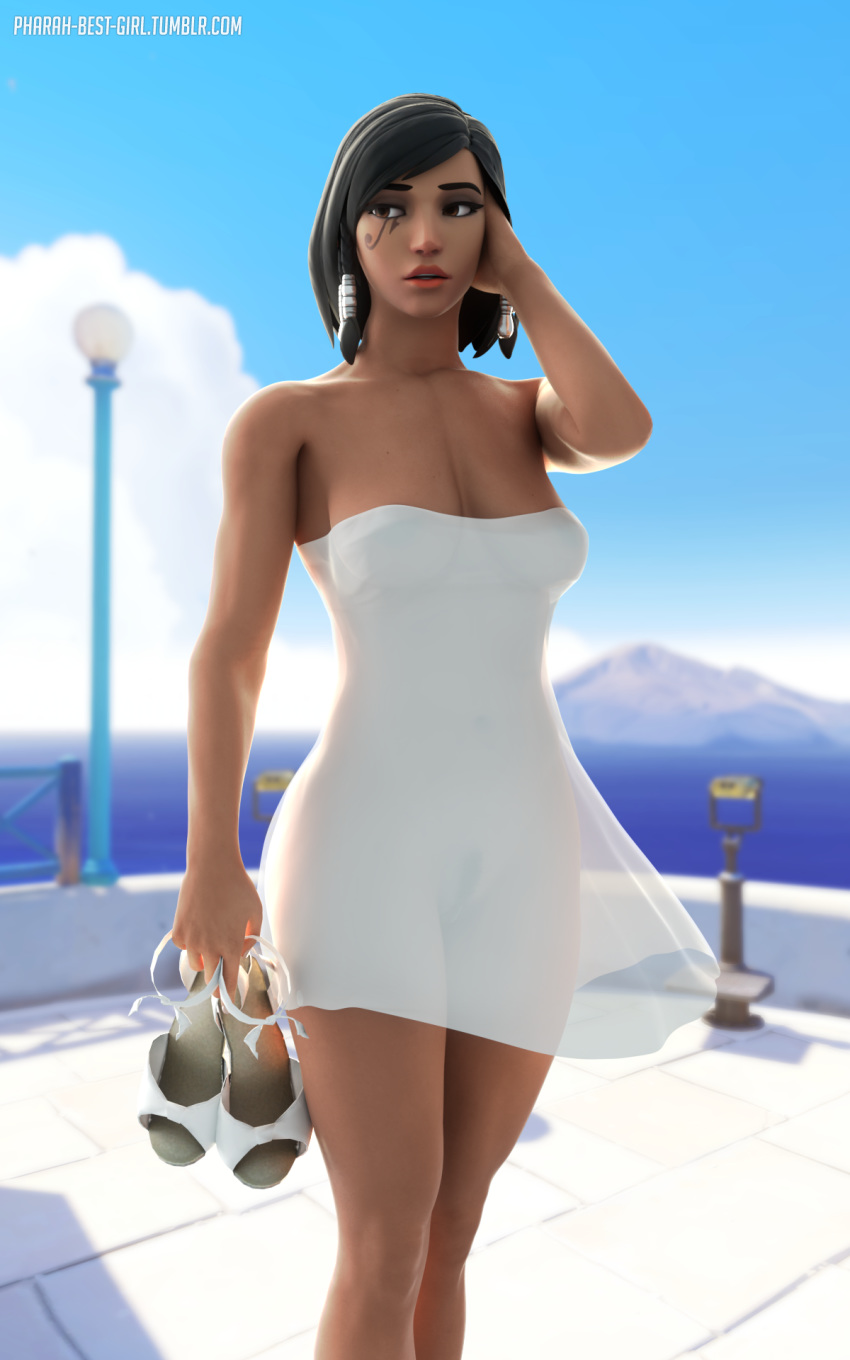 10:16 1girls 3d activision arabian arabian_female areolae binoculars black_eyebrows black_hair blender_(software) blizzard_entertainment blurred_background blurry_background breasts breeze brown_eyes clouds dark-skinned_female dark_hair dark_skin day daylight daytime depth_of_field dress egyptian egyptian_female elbows eye_of_horus eyebrows facial_tattoo faded_paint fareeha_amari female female_only fit_female going_commando hair_ornament hand_in_hair hand_through_hair hi_res high_heels hips holding_object human ilios_(greece) ilios_(map) knees legs light light_pole long_hair looking_at_viewer looking_away medium_breasts microsoft mountain mountain_background mountainous_horizon navel neck nipples no_panties no_underwear ocean overwatch pharah pharah-best-girl pole pubic_hair pussy railing sandals see-through see-through_clothing see-through_dress shadows short_black_hair short_hair shoulders sky solo standing stone stone_floor tattoo thighs towel tumblr tumblr_username twin_braids walking water watermark white_dress white_high_heels wind wood wooden_railing