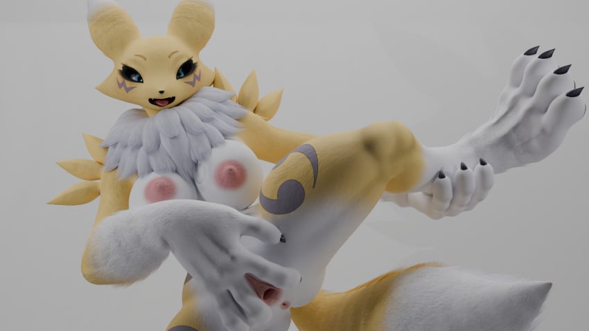 16:9 3d anthro anus bandai_namco big_breasts breasts digimon digimon_(species) digital_media_(artwork) emapaprich-nsfw female genitals hi_res looking_at_viewer presenting presenting_pussy pussy raised_leg renamon smile spread_pussy spreading widescreen