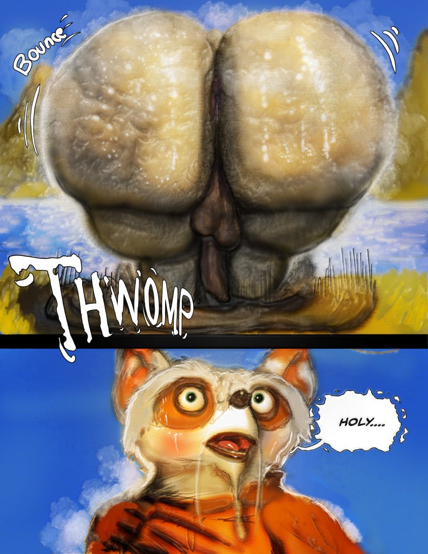 absurd_res age_difference ailurid anal_hair anthro anus ass ass_up balls bear belly big_butt big_penis bodily_fluids cellulite clothing comic dreamworks duo elderly foreskin genitals giant_panda hi_res hohohonse huge_butt kung_fu_panda male male/male mammal master_po_ping master_shifu moobs musky_armpit musky_butt nipples overweight overweight_male penis presenting presenting_anus presenting_hindquarters red_panda saggy_balls size_difference smelly stink_fumes sweat sweaty_body sweaty_butt undressing