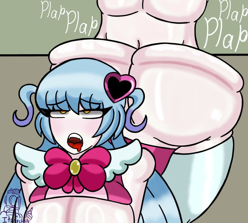 1boy 1girls ass ass big_breasts big_butt blush breasts bubble_butt drooling duo employee_(lobotomy_corporation) faceless_male female female_focus human humanoid its_archville lobotomy_corporation magical_girl male male/female moaning moaning_in_pleasure on_knees partially_clothed partially_nude plap project_moon queen_of_hatred rolling_eyes self_upload signature straight the_lobotomy_corporation_sex_update thick_ass thick_thighs thighhighs thighs thrusting