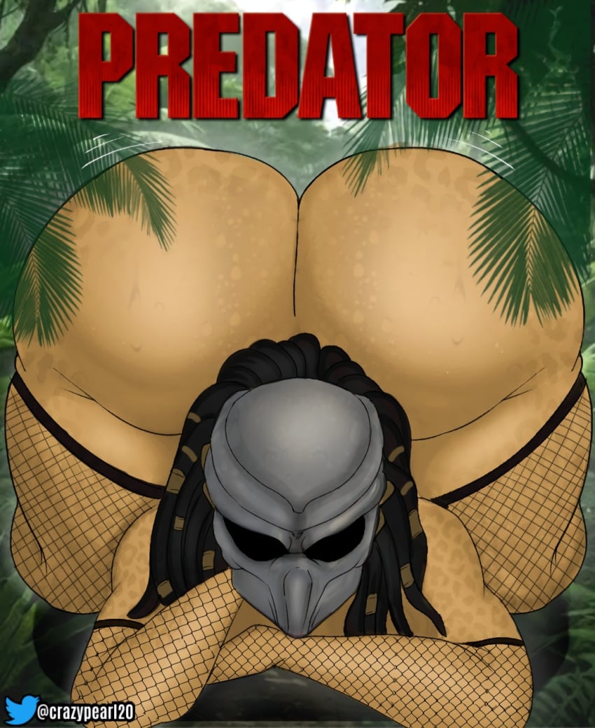 alien alien_girl ass ass_focus ass_up big_ass chubby_female female_yautja looking_at_viewer predator predator_(franchise) yautja