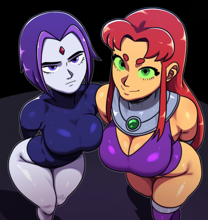 2girls ai_generated alien alien_girl alien_humanoid big_breasts breasts bubble_ass bubble_butt bust busty chest curvaceous curvy curvy_body curvy_female curvy_figure dc dc_comics demon demon_girl dumptruck_ass eyelashes fat_ass female female_focus female_only forehead_jewel frown glistening_body half_demon hands hero heroine high_resolution highres hips hourglass_figure huge_breasts huge_butt human koriand'r large_ass large_breasts large_butt legs long_hair mature mature_female mullon multiple_girls novelai orange-skinned_female orange_skin painted_nails pale-skinned_female pale_skin perfect_legs plump plump_ass purple_hair raven_(dc) red_hair short_hair slightly_chubby slim_waist starfire stomach teen_titans thick thick_hips thick_legs thick_thighs thighs voluptuous voluptuous_female waist wide_hips wide_thighs