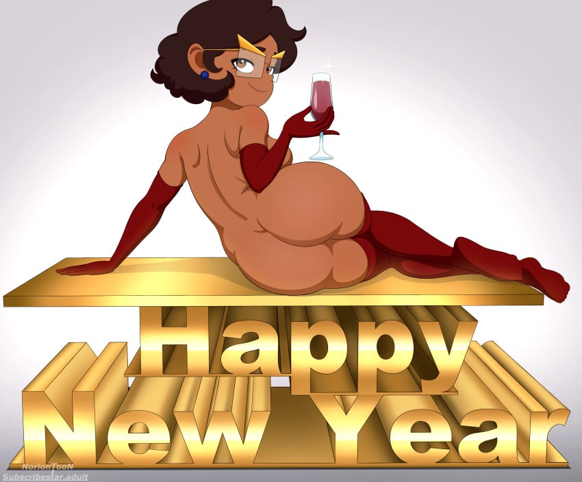 1girls 2025 big_ass big_butt brown_hair camila_noceda dark-skinned_female dark_skin disney disney_channel glasses happy_new_year looking_at_viewer looking_back mature mature_female milf mother new_year new_year_2025 noriontoon rear_view the_owl_house