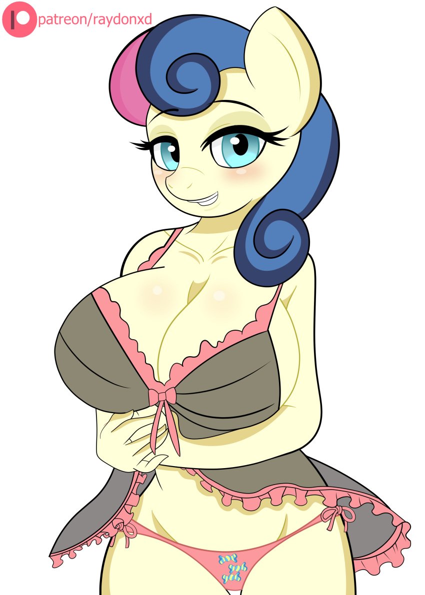 anthro big_breasts busty friendship_is_magic my_little_pony nightgown panties raydonxd sweetie_drops