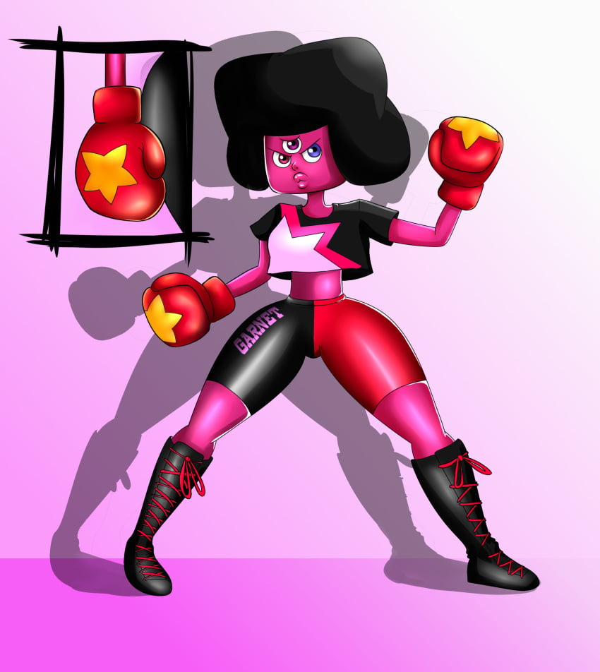 boots boxing boxing_gloves cartoon_network crystal_gem garnet_(steven_universe) gem_(species) melonadg steven_universe