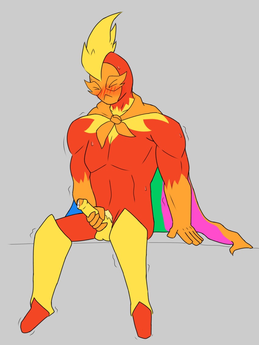 big_penis blush cape el_bailador masturbation muscular_male penile penile_masturbation penis precum solo_male stroking_penis toeless_footwear undertale_yellow